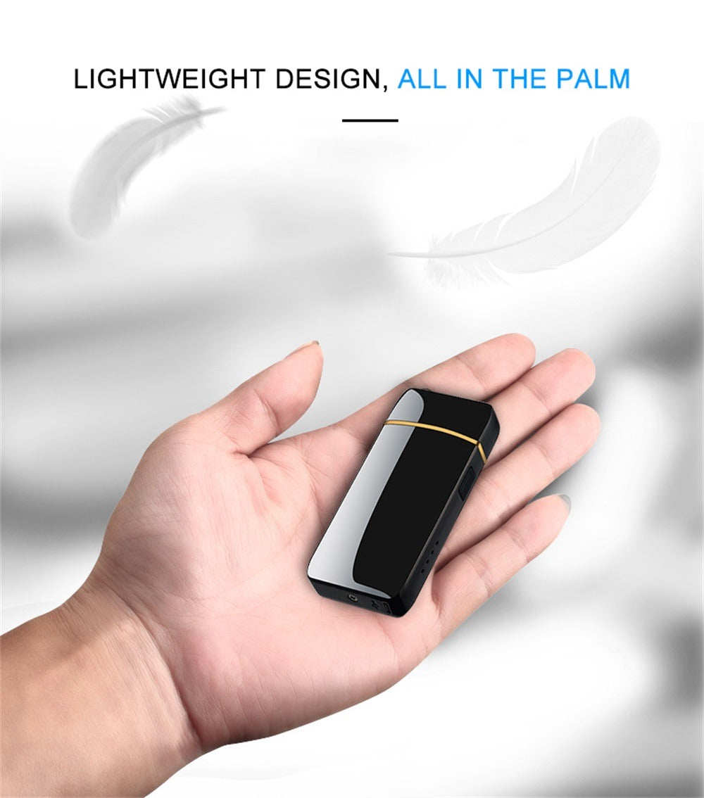 Flip-Top Dual-Arc Electric Lighter with Power Display in 12 Black or Blue Artwork Options Pictured