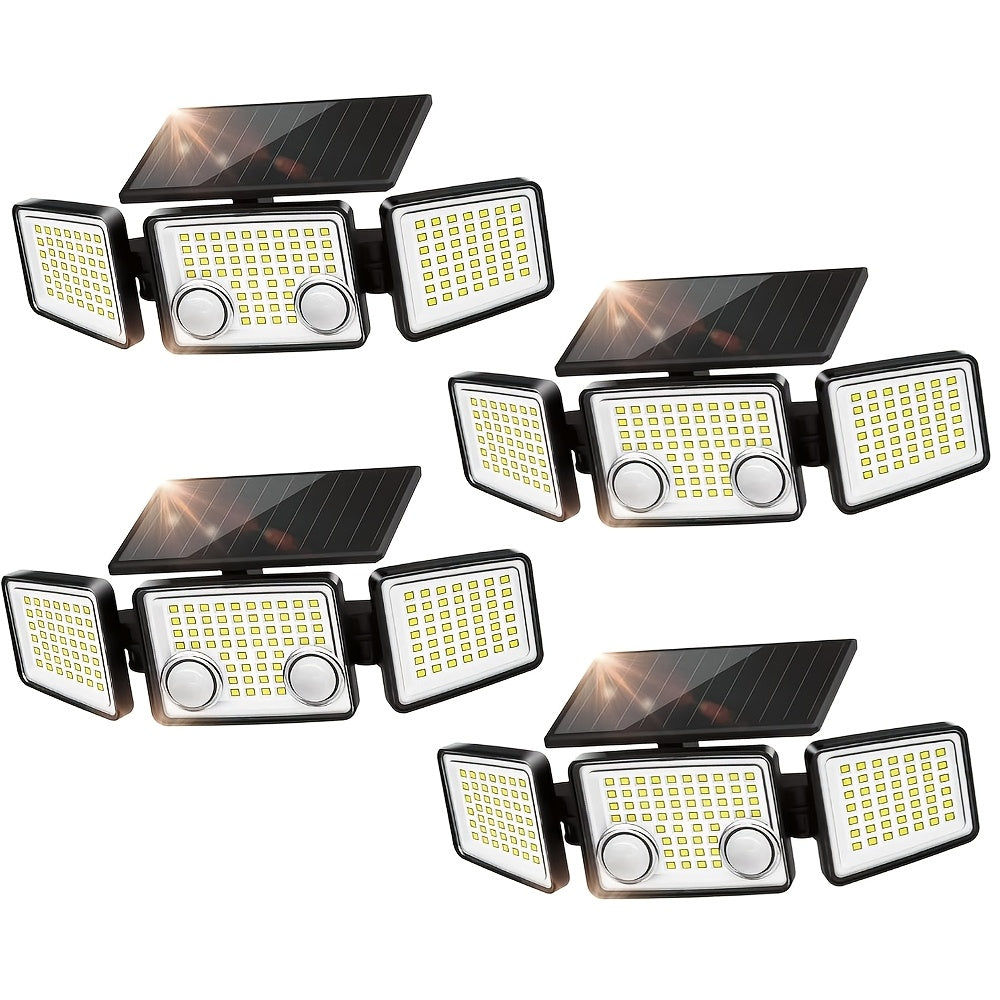 Solar Motion Sensor Light Outdoor, 3000LM 7000K 152 LED Flood Light with Dual Sensor, 270° Wide Angle & 3 Modes for Garden