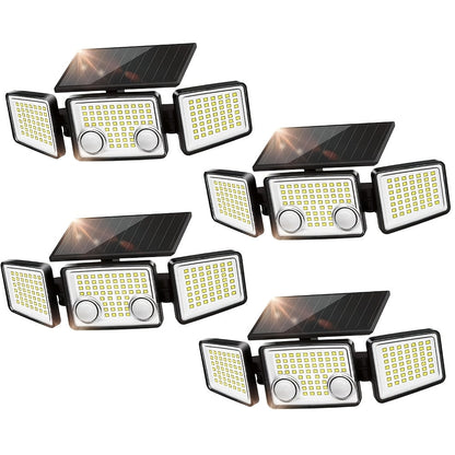 Solar Motion Sensor Light Outdoor, 3000LM 7000K 152 LED Flood Light with Dual Sensor, 270° Wide Angle & 3 Modes for Garden