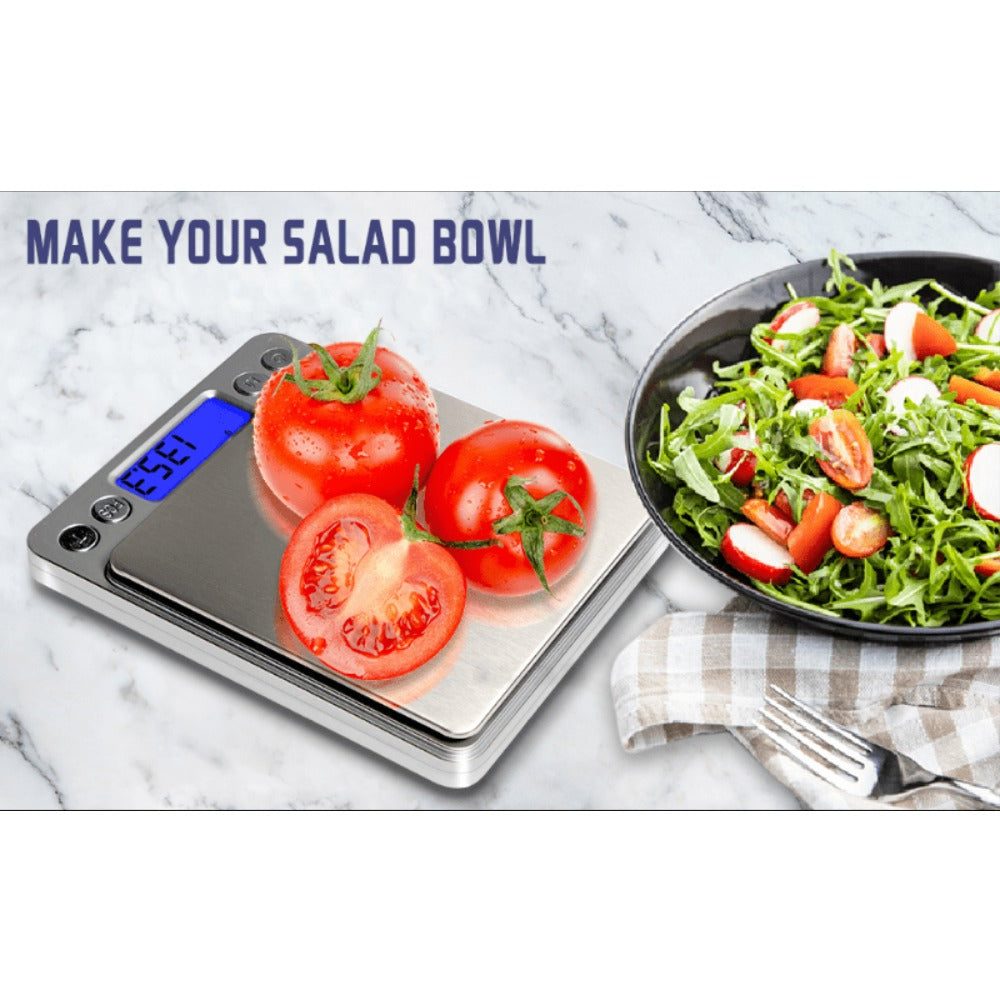 Digital Kitchen Scale Pocket Food Scale 3000g x 0.1g Accuracy, 6 Unit Modes LCD Display Tare Function