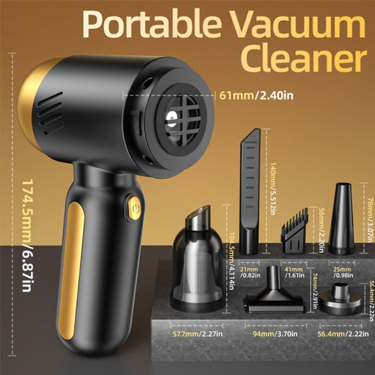 Handheld Car Vacuum Cleaner Wireless 13KPa – 4000mAh USB Rechargeable, Dry Wet Dual-Purpose Blow & Suction