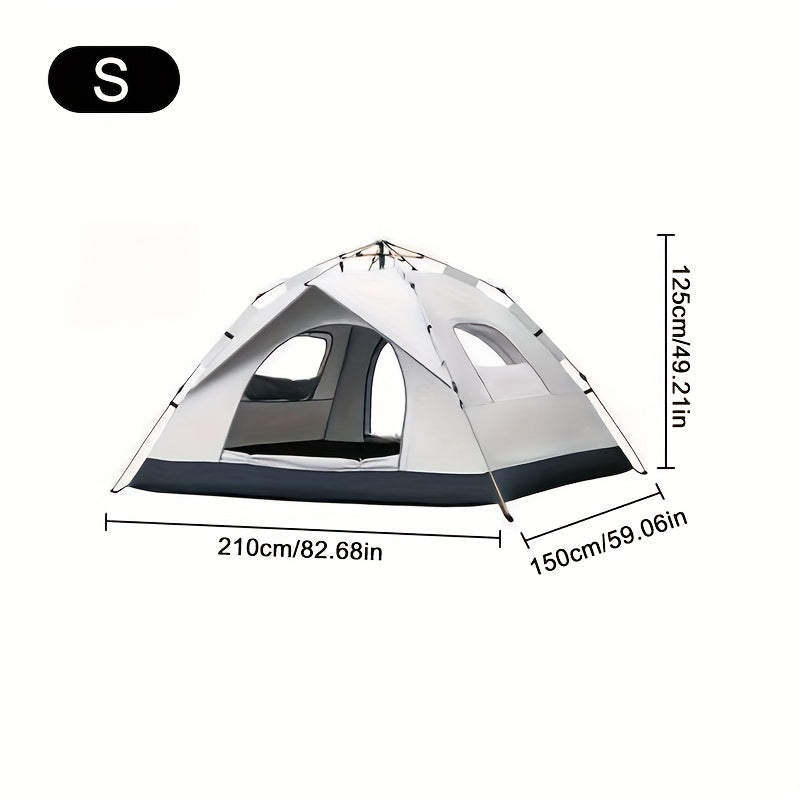 Camping Tent 2-Person Auto Pop-Up with Oxford Cloth, Fiberglass Poles and Four Door-Window Options