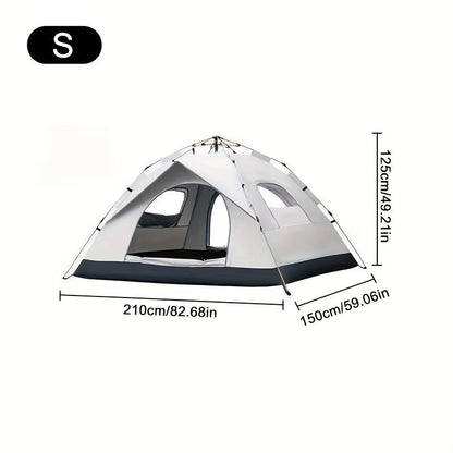 Camping Tent 2-Person Auto Pop-Up with Oxford Cloth, Fiberglass Poles and Four Door-Window Options