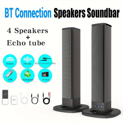 Sound Bar with 4 Subwoofers 20W Hi-Fi Wireless Surround Sound System Bluetooth 5.0 TWS Wall for an Everyday Personal Care Routine