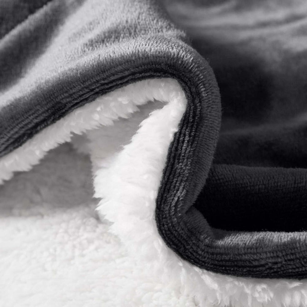480GSM Sherpa Fleece Blanket, Double-Sided Heavy Throw for Couch, Bed & Travel, Reversible All Season
