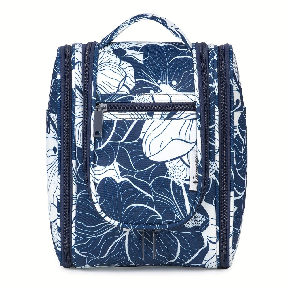 Toiletry Bag Hanging Large-Capacity Makeup Organizer with Hook, Multiple Compartments and 16 Print Options