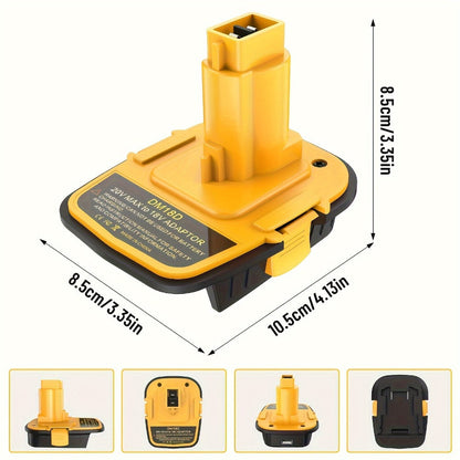 Battery Adapter DM18D DeWalt 18V to 20V Converter with USB Port Compatible with DeWalt 20V for Entryways, Bedrooms and Living Spaces