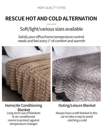 500gsm Heavy Plush Blanket, Ultra Thick Fluffy Blanket for Bed, Sofa & Travel, Baby to Double Size