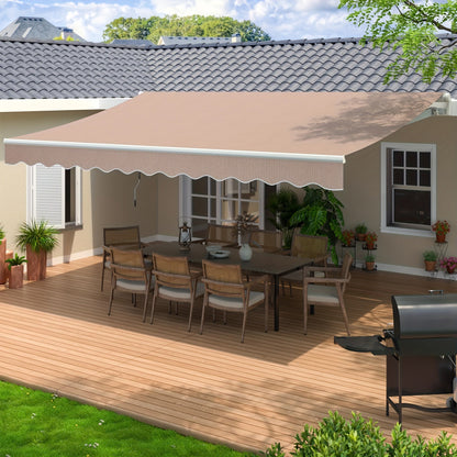 Retractable Awning Patio Manual Crank Aluminum UPF80+ for Garden, Patio and Yard Use, with the Listed Configuration
