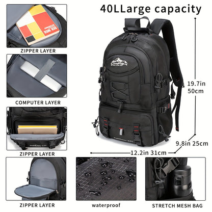 40 L Outdoor Backpack with Pictured 50 x 31 x 25 cm Size, Multi-Pocket Layout and Four Colors