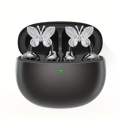 Clip On Wireless Earbuds Open Ear Bluetooth Headphones with Detachable Gemstone Earrings ANC for an Everyday Personal Care Routine