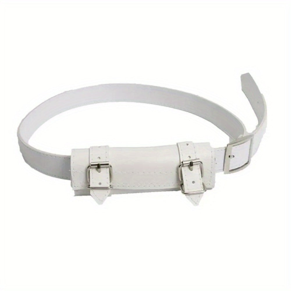 Sword Belt Holster with Dual Buckle Loops in Black or White for Katana-Style Costume Props