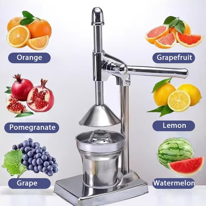 Manual Citrus Juicer Stainless Steel Lemon Squeezer with Lever Press for Home Cooking, Dining and Outdoor Meals