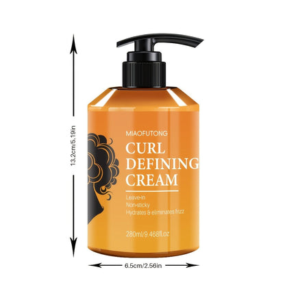280ml Argan-Oil Curl Defining Cream in Pump Bottle for Leave-In Styling of Wavy, Curly and Coily Hair