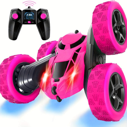 Remote Control Car, Double-Sided 360-Degree Flip Stunt Model with LEDs, 2.4GHz Control and 1400mAh Battery