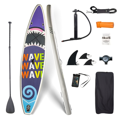 10.6-Foot Inflatable Stand-Up Paddle Board Kit with Six Graphics, Paddle, Pump, Bag, Leash and Fin