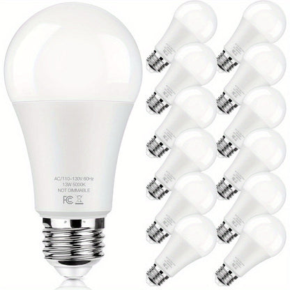 A19 LED Light Bulbs with E26 Base, 13W 1500-Lumen Rating, 3000K or 5000K Light in 12- or 24-Count Packs