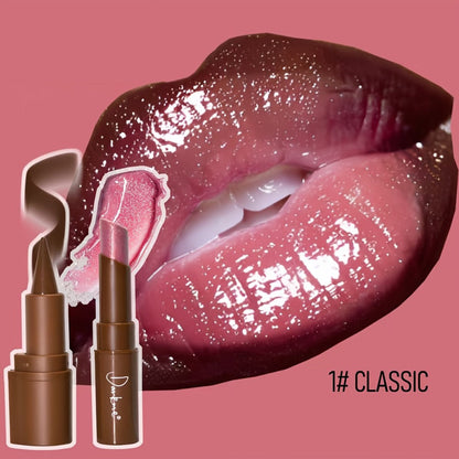Metallic Lipstick & Lip Liner Pen Set for Women, 3D Full Lip Shape High-Shine Glossy Finish, Smudge-Proof All-Day Wear