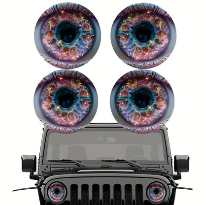 3D Beast Eye Headlight Stickers – Funny Car Headlight Decals for Jeep Round Headlights, Truck Body, Bumper & Window Decoration