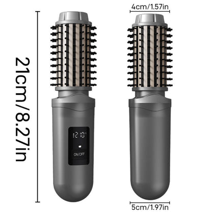 Cordless Hair Curler Brush 2-in-1 Straightener – Rechargeable Wireless Auto Curling Iron, for Home, Travel and Salon Hair Styling