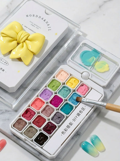 Gel Nail Polish Set with MORDDA Label, 18 Cloud Souffle Patting Colors in Autumn Winter Palette
