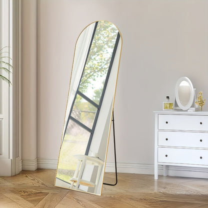 Full Length Mirror Floor Mirror with Stand, Aluminum Alloy Frame Full Body Mirror, Standing Hanging or Leaning Against Wall for Bedroom