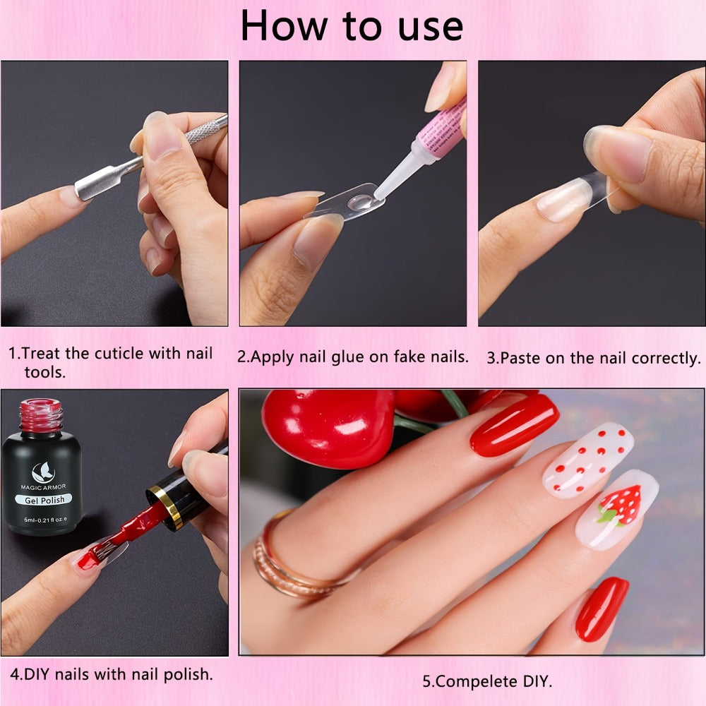 Nail Bonding Gel 56pcs Bulk Pack Strong Instant Adhesive for Press On Nails Acrylic Tips – Fast Dry Long-Lasting Clear Liquid Nail Glue