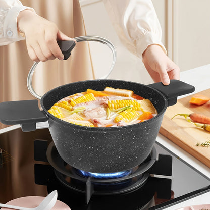 Non-Stick Cookware Set 4pcs Aluminum Frying Pan Kitchen Cooking Set Even Heat Distribution for Home Cooking, Dining and Outdoor Meals