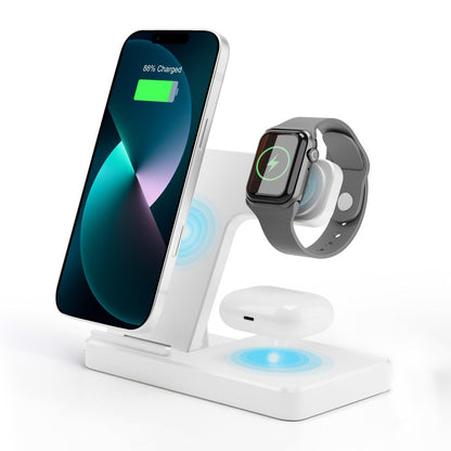 Wireless Charging Station, MagSafe-Compatible 3-in-1 15W Stand in Sky Blue, White, Pink or Black