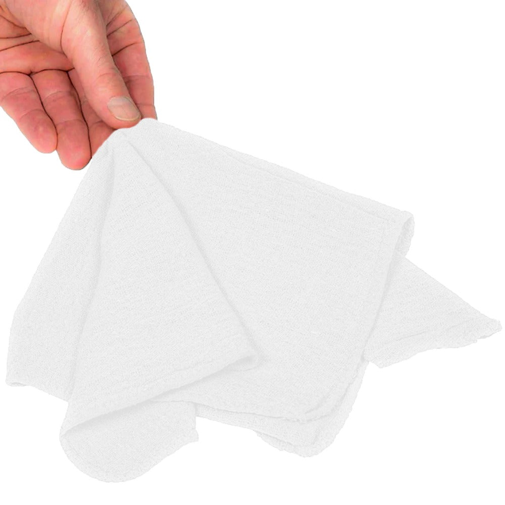 Cotton Shop Rags 12x14 Inch Absorbent Lint-Free Cleaning Towels Multipurpose Shop Towels for Automobile Garage Industry Home Red White Navy