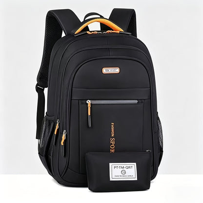 Business Travel Backpack for Men – Large Capacity Durable Nylon, Multi-Compartment, Adjustable Shoulder Straps
