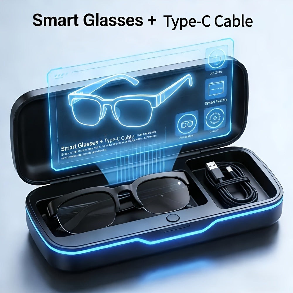 Smart Glasses Translation Eyewear with Open-Ear Bluetooth Audio and Black, White or Two-Piece Options