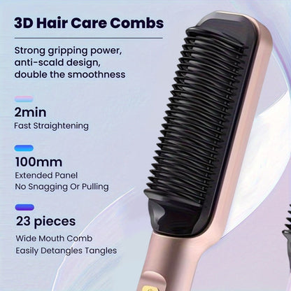 2-in-1 Wet and Dry Hair Straightener Curler Portable Flat Iron Fast Heat Adjustable Temperature, for Home, Travel and Salon Hair Styling