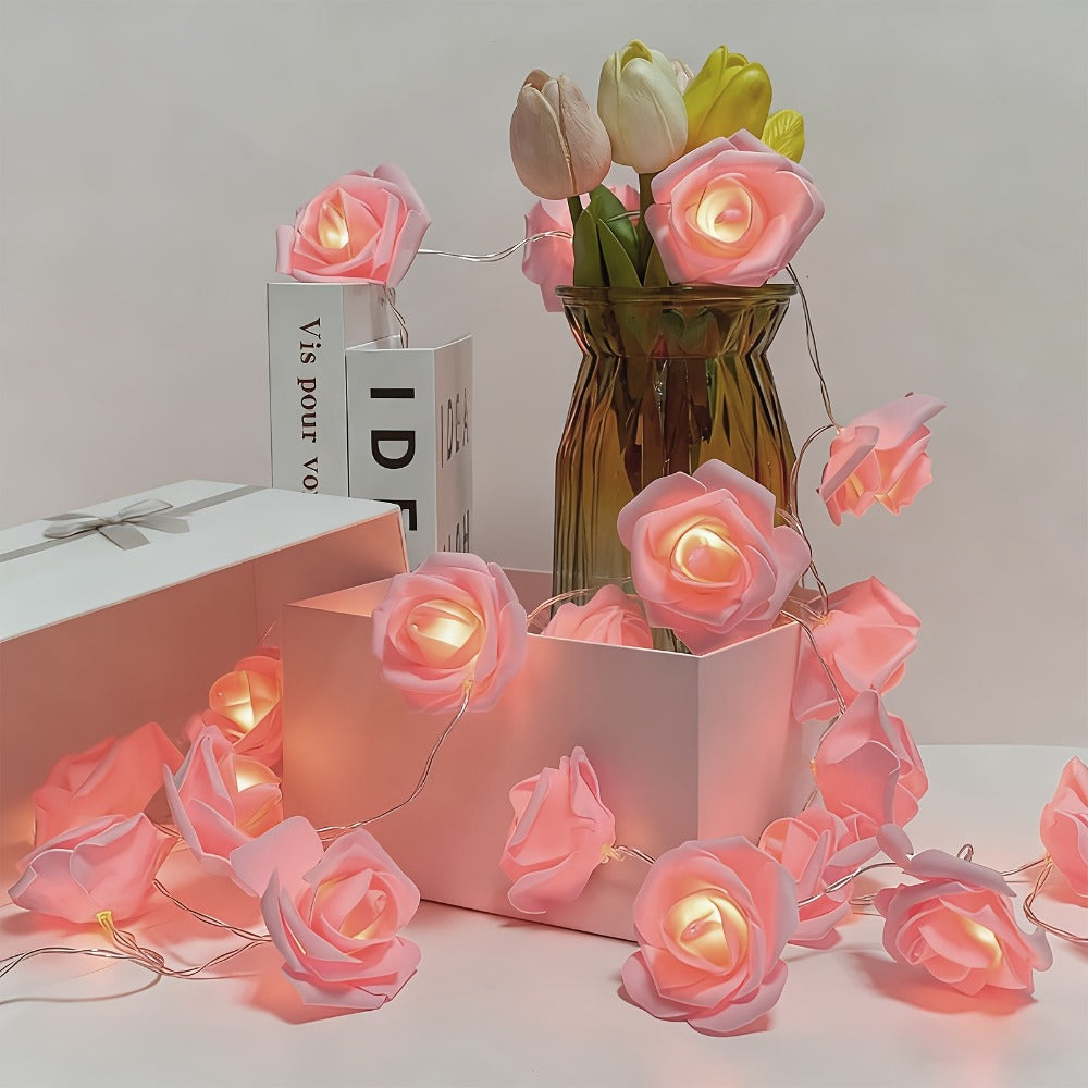 Night Light Rose Floral Acrylic Sign with Color-Changing LED Base and Four Display Styles with Configuration Options for Home Decor