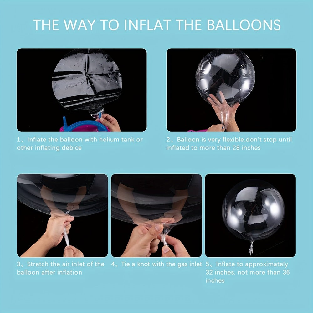 Clear Helium Balloons 10-Pack for Entryways, Bedrooms and Living Spaces, with the Listed Configuration