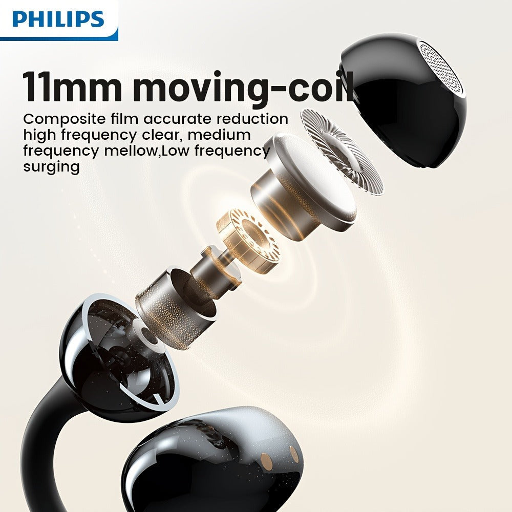 Philips TWS Ear Clip Sport Headset Hi-Fi Bass Stereo HD Calls Earhook Wireless Bluetooth for an Everyday Personal Care Routine