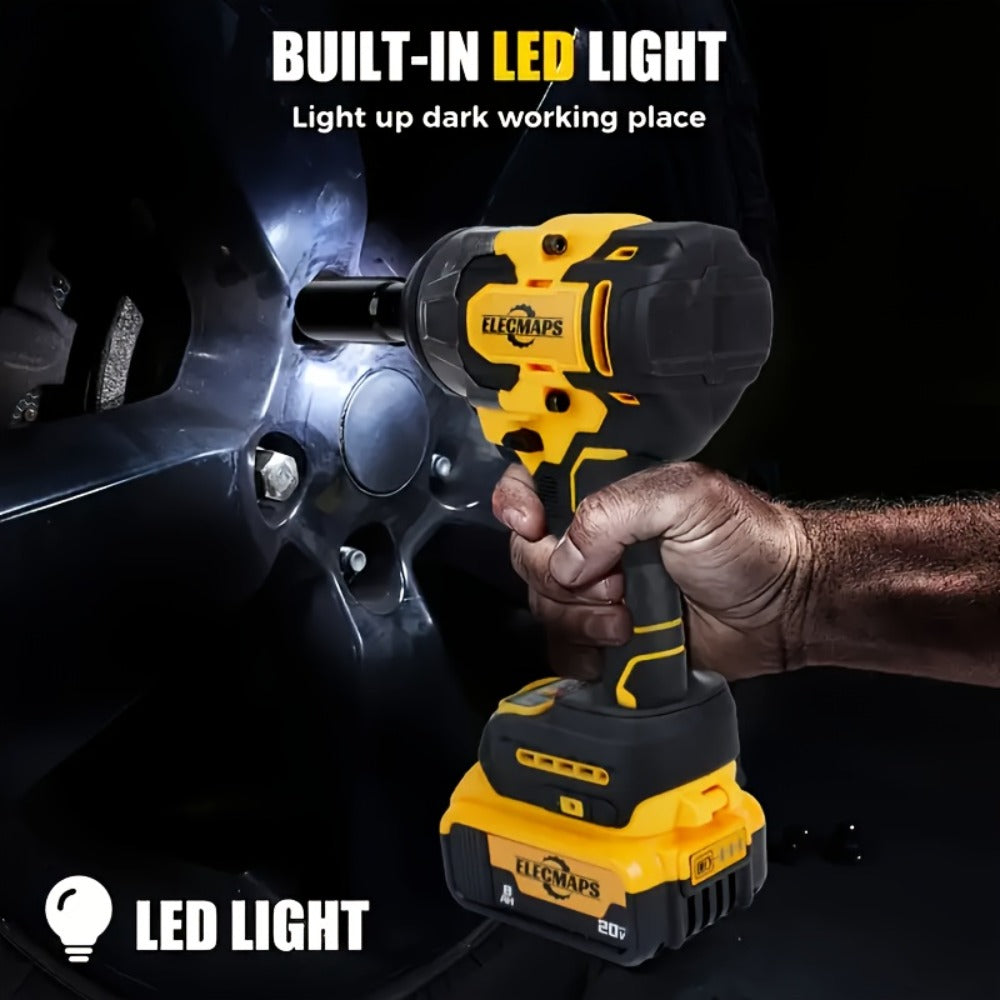 Brushless Impact Wrench for Dewalt 20V Battery - 1/2 Inch -Ft High Torque Electric Impact Gun, 3300 RPM for Cars & Home Use
