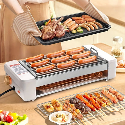 Sausage Grill 4-in-1 Multifunctional Electric Hot Dog Roller, Non-Stick Countertop Cooker with Adjustable Temperature