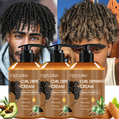 Curl Setting Cream with Castor Oil 280ml – Moisturizing Long-Lasting Curl Definition & Frizz Control, Non-Greasy Lightweight Formula