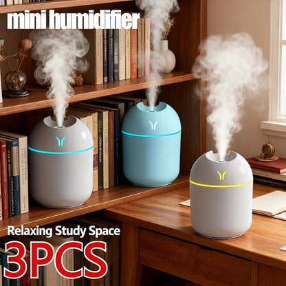 Aroma Diffuser Humidifier USB Mini, 3 Pack Cool Mist with Color Night Light, Portable for Bedroom