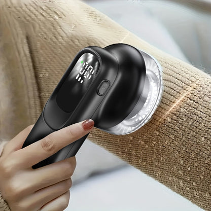 Fabric Shaver Lint Remover Rechargeable Electric Sweater Shaver with Digital Display 6-Leaf for Everyday Face, Beard and Body Grooming