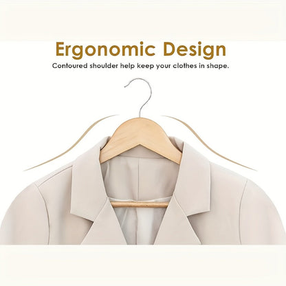 Premium Wooden Hangers with 360° Rotatable Hook & Shoulder Grooves | Slim Durable Wood Coat Suit Hangers | 10 20 30 Pack Closet Organizer