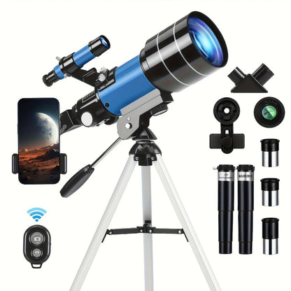 150X Telescope 70mm Aperture for Adults High Power Portable Monocular with Tripod Phone Holder Eyepiece Barlow Lens for Stargazing Nature