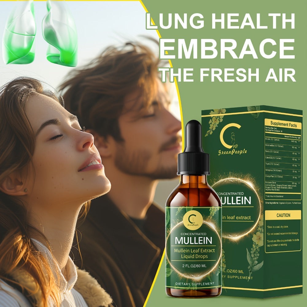 Mullein Leaf Liquid Tincture for Lung & Respiratory Health, Fast-Absorbing Herbal Drops for Breathing Support