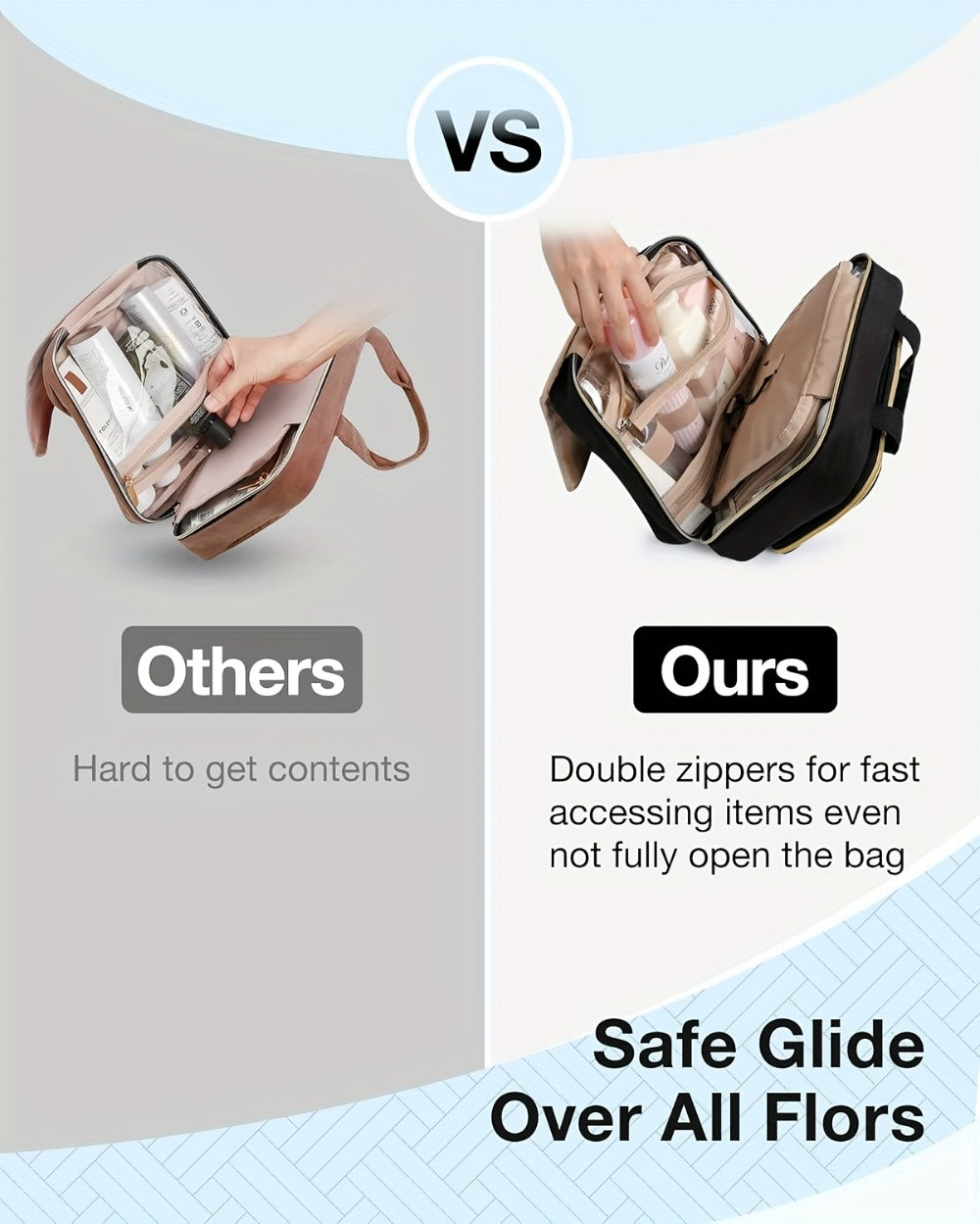 Hanging Travel Toiletry Bag Large Capacity for Full-Size Products Waterproof Cosmetic Organizer with Hook