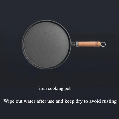 Mini Cast Iron Frying Pan 4.7 Inch with Wooden Handle for Omelets Pancakes Crepes for Home Cooking, Dining and Outdoor Meals