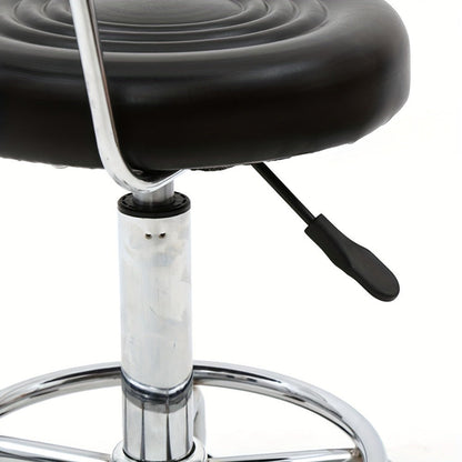 Cushioned Salon Stool with Backrest & Adjustable Height 18.9"-22.8" – Round 360° Swivel Chair for Hair Salon Spa Barbershop Office Home