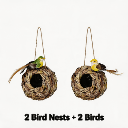 Hummingbird Nest House Handwoven Outdoor Garden Patio Bird Nest – Spherical Design Comfortable Nesting Shelter for Small Birds