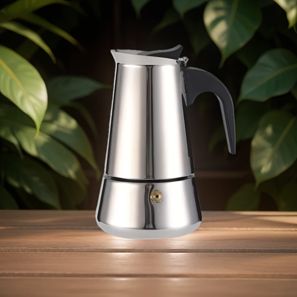 Stovetop Espresso Maker Moka Pot 9 Cup Stainless Steel Manual Coffee Brewer No Electricity Required for Strong Coffee Latte Espresso Home