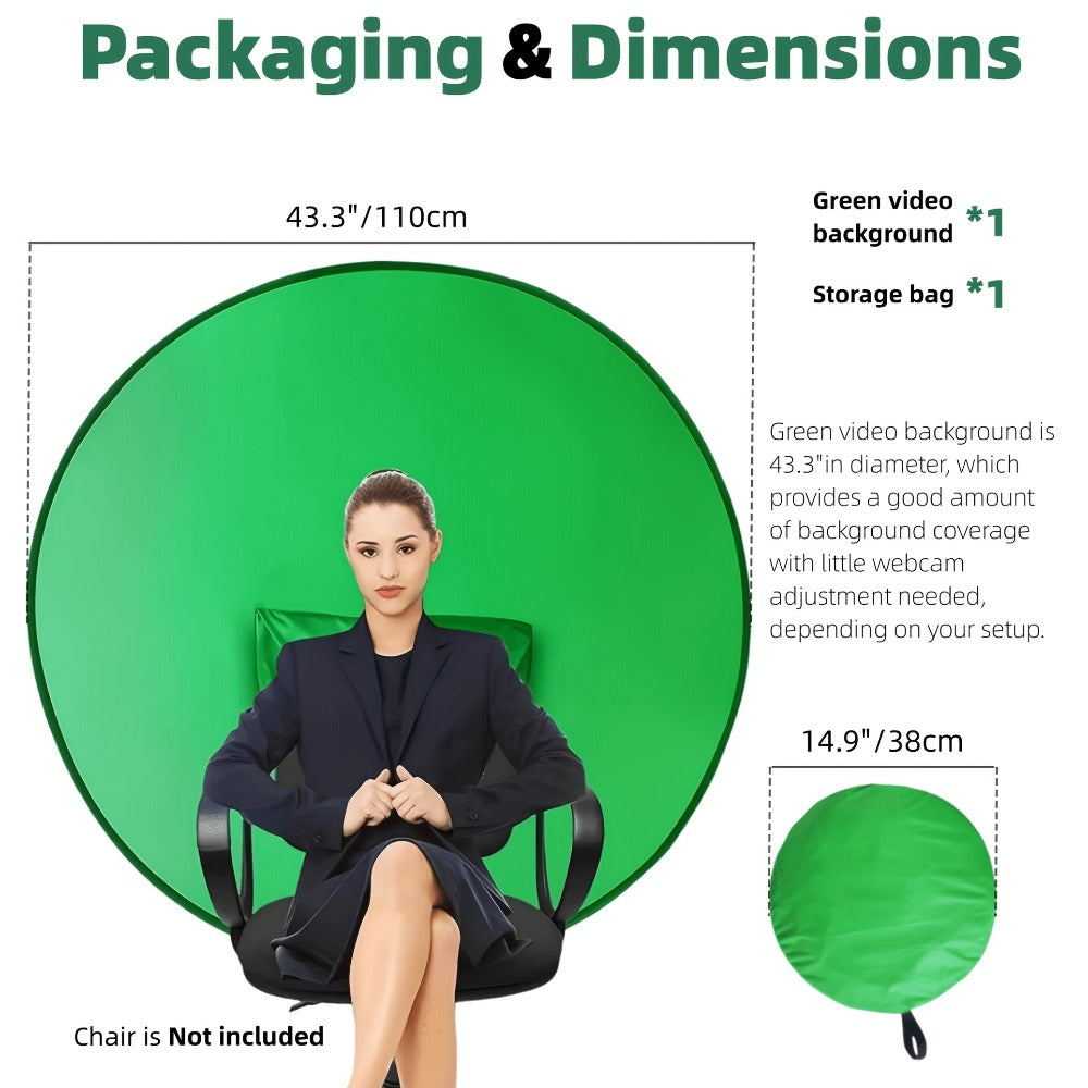 Folding Green Screen Background Frame Studio Kit | Portable Collapsible Backdrop for Live Streaming, Photography, Gaming, Video Calls